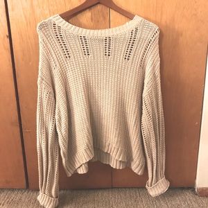 American Eagle beige big knit sweater